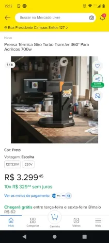 Prensa térmica giro turbo 360°