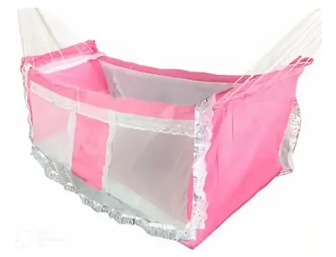 Rede De Dormir Berço Infantil Cor Rosa