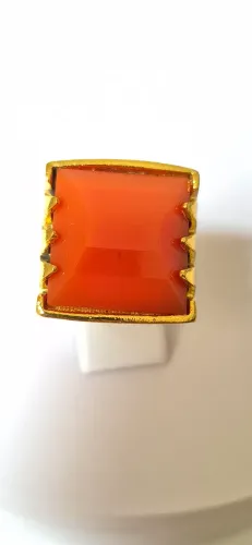 Anel pedra GG de luxo tamanho 19vpeça única banhado a ouro 70% OFF