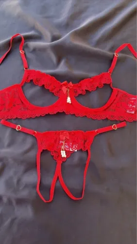 Conjunto sensual vermelho tamanho M
