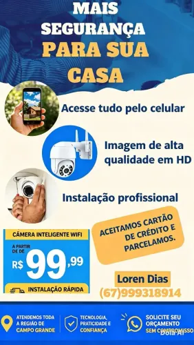 Instalação de câmeras inteligentes.