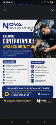 Vaga para Mecânico Automotivo