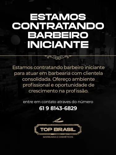 Oportunidade para Barbeiro Iniciante 