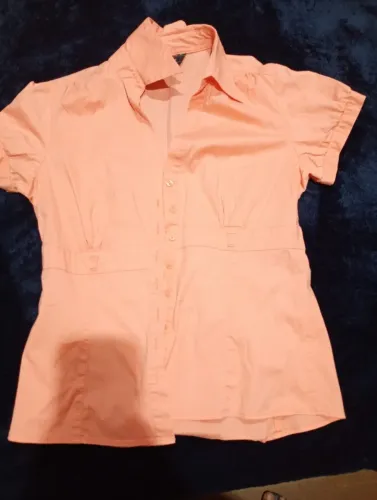 Camisa Social Manga Curta Cor Laranja - Tam 38 - Usada