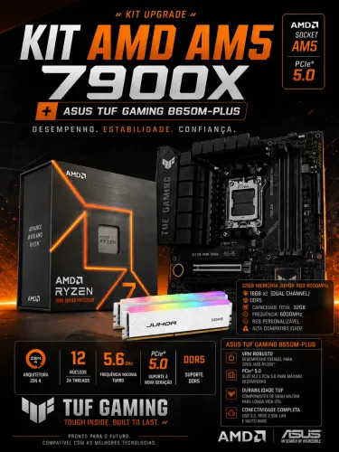 Kit AMD am5 7900x B650m asus TUF 32gb ram ddr5