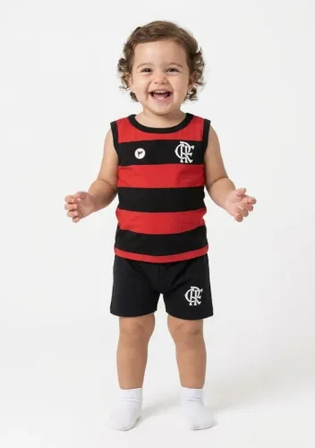 Conjunto feminino infantil flamengo