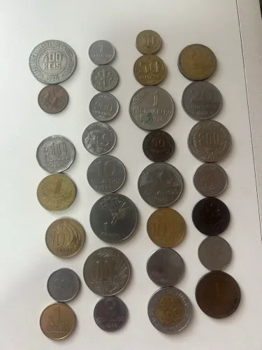 Coleção variada de 30 moedas antigas lote 3