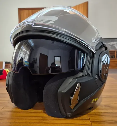 Capacete LS2 Escamoteável Articulado Advant FF906 preto fosco tam 62 novo