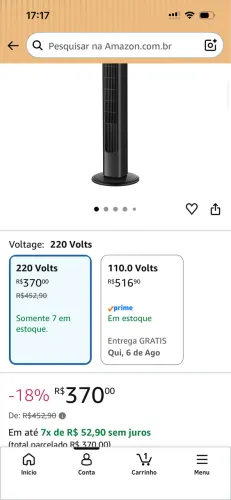 Ventilador de torre mondial 220v