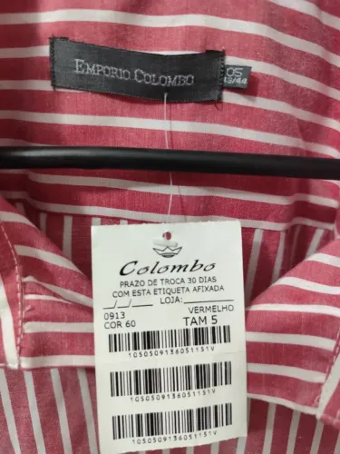 Camisa listrada vermelho/branco. Tam 5 Nova 