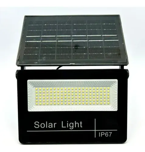 2 Refletor Luminária Solar Led 200w Ip67 Com Sensor Movimento