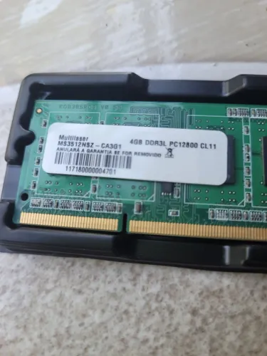 Memória RAM Notebook Multilaser 4GB DDR3L PC12800 CL11