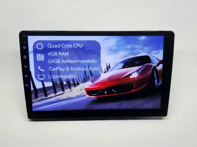 Multimídia Android 10 polegadas 2din 4gb Ram GPS Carplay