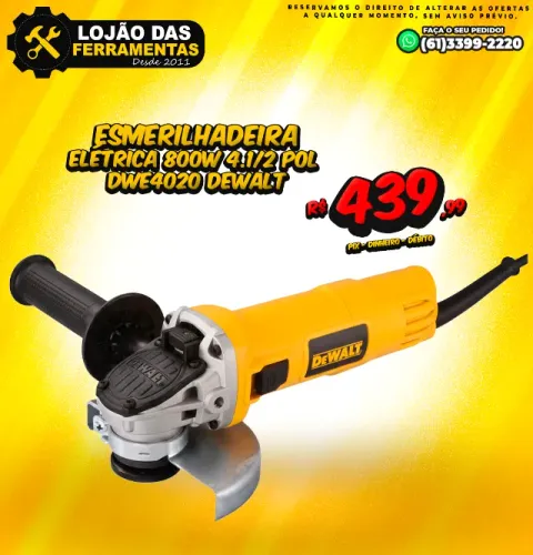 Esmerilhadeira Elétrica 800w 4.1/2 Pol Dwe4020 Dewalt