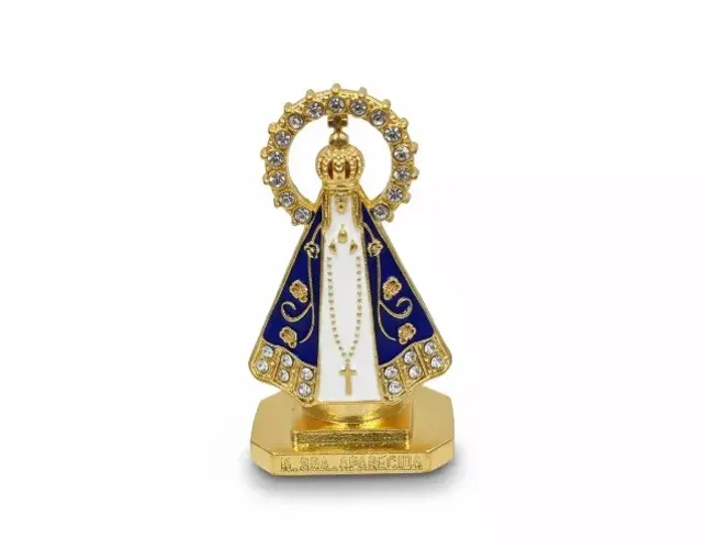 imagem nossa senhora aparecida enfeite metal 5,5cm 8x1-40 - branco