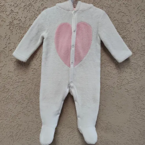 Macacão De Bebê Fleece Com Capuz Baby Club 6-9 Meses