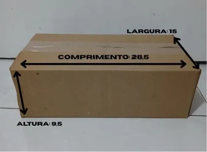 Caixas de papelão Ecommerce 9,5 X 28,5 X 15 CM - Kit 25 Unidades