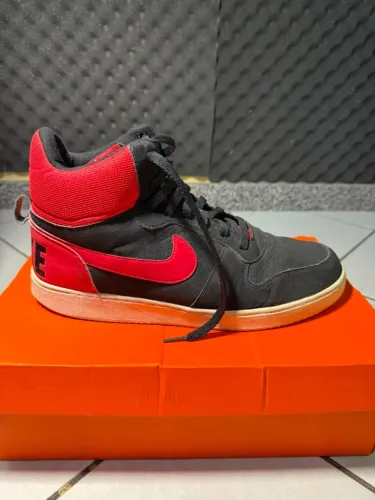Nike Court Borough Mid Black Action Vermelho, Tamanho 44