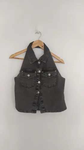 Blusa jeans feminina frente única BLUE steel Tam P