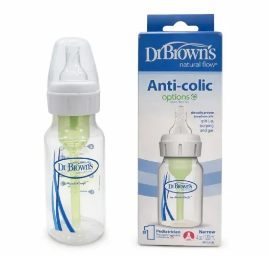 mamadeira anticólica da Dr. Brown's modelo Options+ Narrow 120 ml