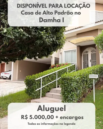 Sobrado de alto padrão para locação no Damha I conforto, lazer e localização privilegiada