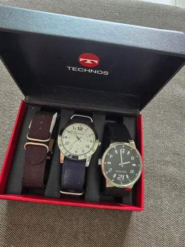 Conjunto 2 Relógios Technos + Pulseira Extra + Caixa Original - Novo