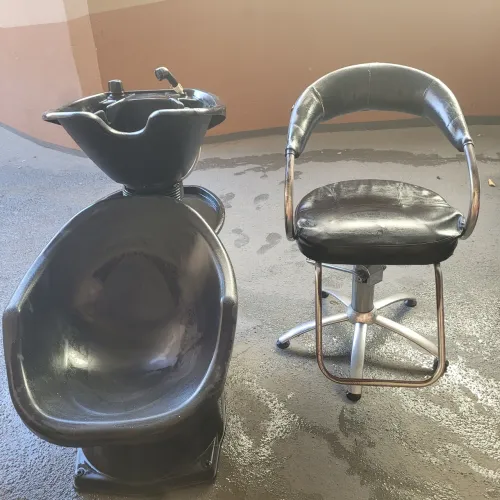 Cadeira e lavatório para cabeleireiro 