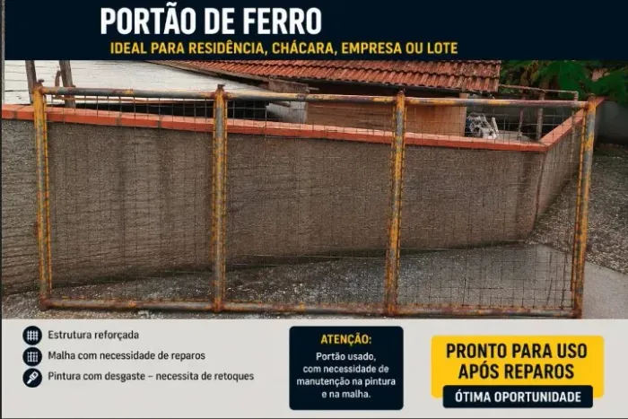 Portão de ferro reforçado