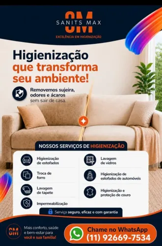 Higienização de estofados/ Cajamar