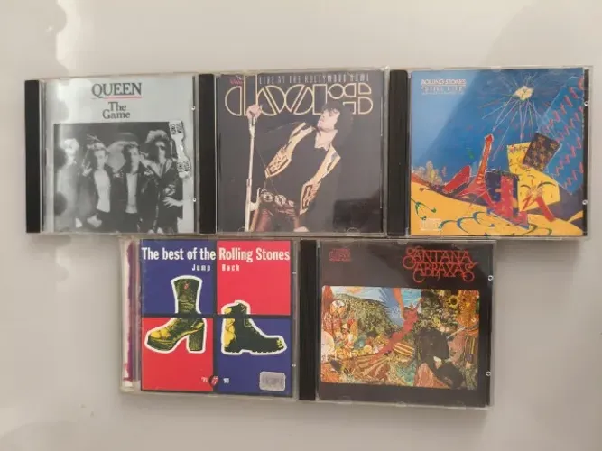 Lote 5 CDs Originais Rock Queen Rolling Stones The Doors Santana Raro