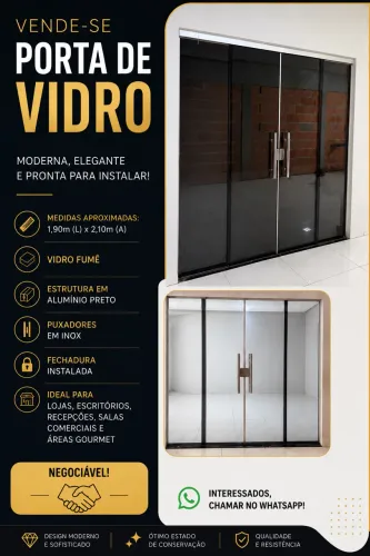 Porta de Vidro Fumê