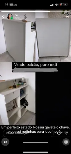 Balcão com gaveta.
