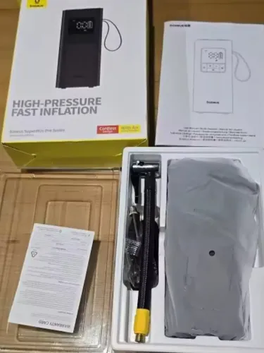 Bomba de Ar Sem Fio Baseus | 4000mAh e Tela LCD