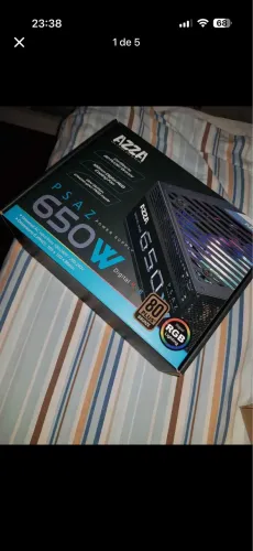 Fonte Gamer AZZA PSAZ 650W 80 Plus Bronze - ARGB - Estado de Nova!
