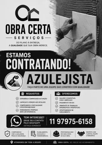 Vaga de azulejista pra cidade ademar 