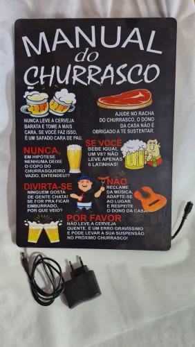 Placa luminoso de churrasco 