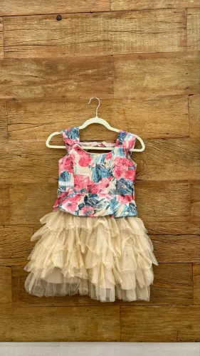 vestido petit cherie floral 7-8 anos