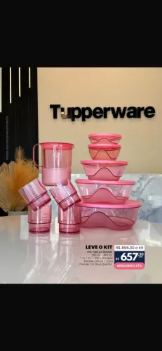 Kit Tupperware em Policarbonato Rosa