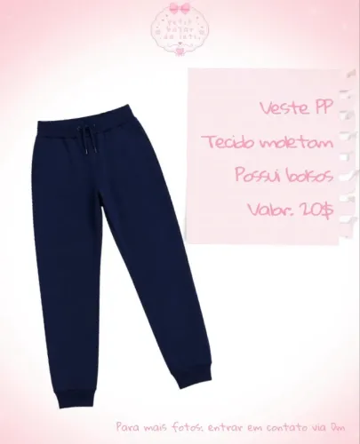Calça moletom azul escuro PP