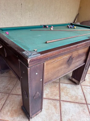 Mesa de Sinuca/Bilhar 1,30 x 2,20m - Ardósia - Madei