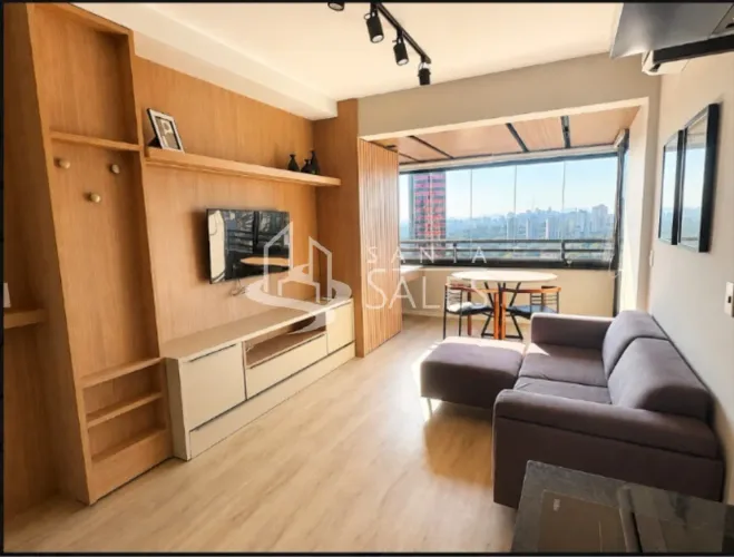Apartamento para locação em Pinheiros, São Paulo-SP: 1 quarto, 1 sala, 1 banheiro, 1 vaga