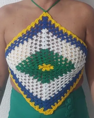 Blusinha crochê Brasil 