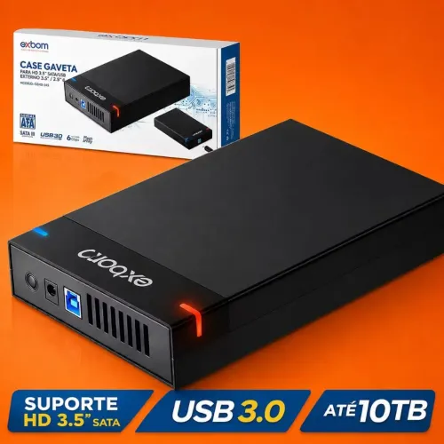Case gaveta para HD ssd sata 2.5 e 3.5
