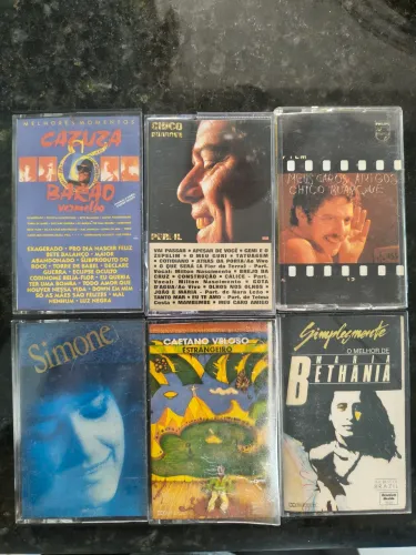 Fitas K7 MPB Chico, Caetano, Bethânia, Cazuza...