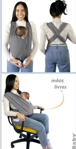 Sling em x tamanho grande em malha na cor cinza 