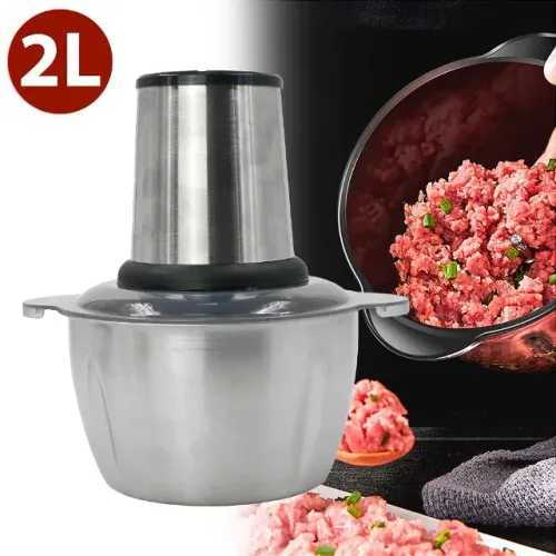 Triturador Alimentos Carne Legumes Elétrico 2L Aço Inox Profissional