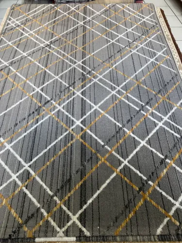 Tapete importado do Egito 1,50x2,00 cinza mescla com detalhes 
