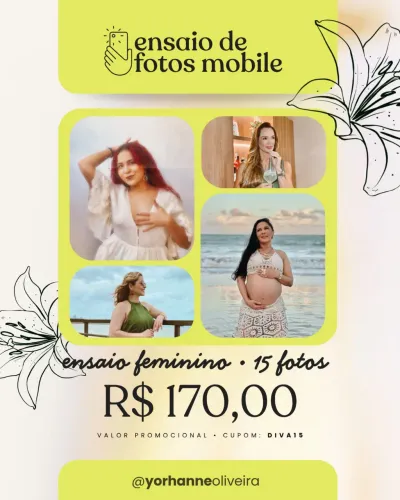 ensaio fotográfico para mulheres ? em João Pessoa