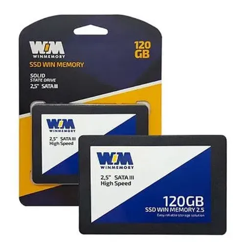 SSD 120GB Win Memory, SATA III 6GB/s, 2.5" Pol, Leitura 560mb/s