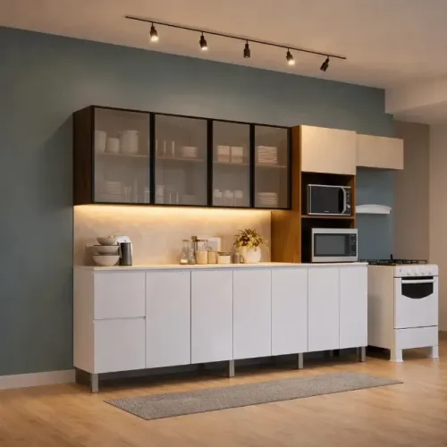 Armario de Cozinha modulada com vidro